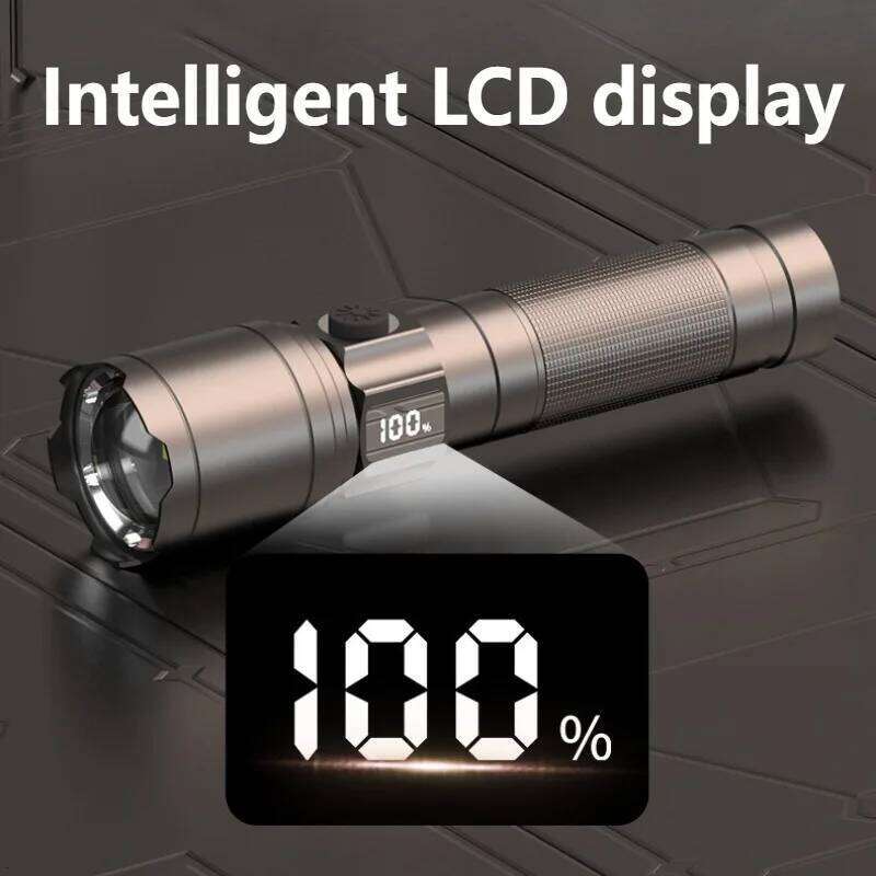 High Power LED White Laser Flashlight USB Rechargeable Digital Display Zoomable Torch Outdoor Waterproof Fishing Lantern Lamp Z260301