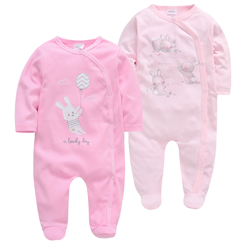 2PCS Baby Girls Rompers Long Sleeve Cute Summer Baby Clothes Cotton Newborn 0-12 months bebe Jumpsuit Outwear 201029