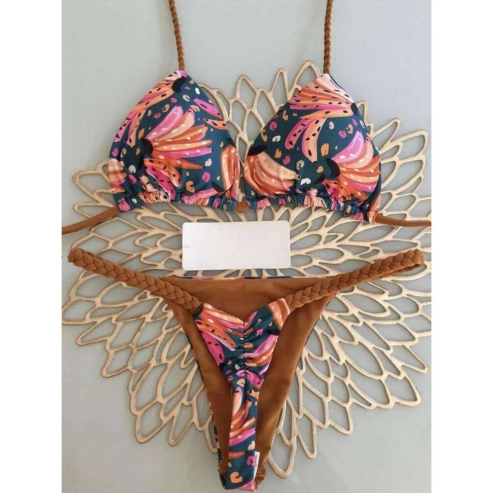 High Waist Swimsuit Sexy Thong Bikini Set Zebra Print Brazilian Swimwear 2023 New Biquini Swim Bathing Suits Women Z260301