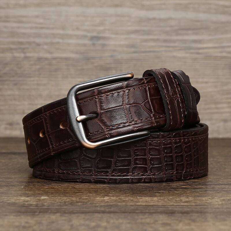 New Style Fashion Luxury Cowhide Design Men Belt Genuine Leather Individuality Pin Buckle Jeans Belts For Men's S260228