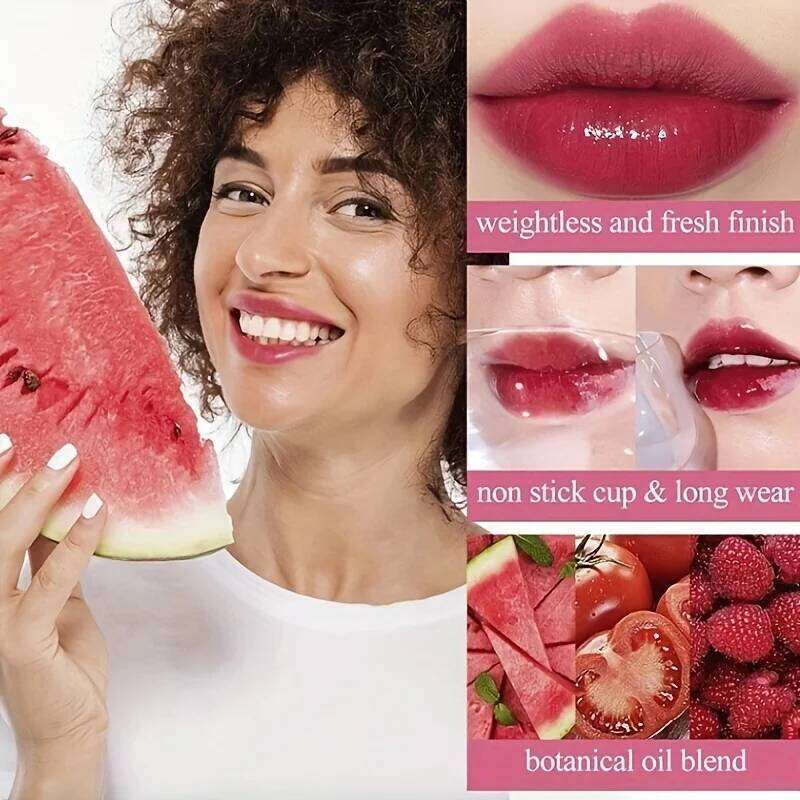 Fruity Lip Tint Water Gloss Tint, Moisturizing Waterproof Liquid Lipstick, Non-Stick, High Pigment, Long-Lasting Vibrant Colors H260302
