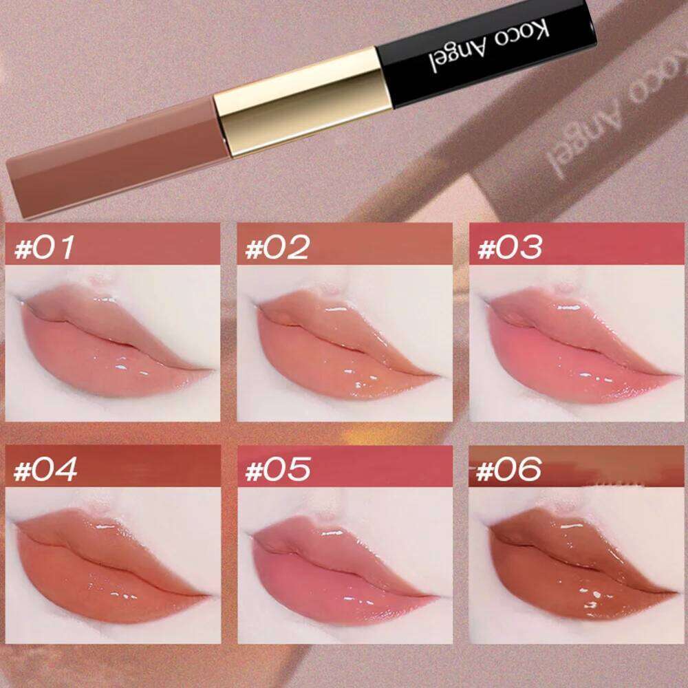Double headed lip gloss 6 colors Matte Waterproof Moisturizing Makeup Cosmetics Lip Balm Nude Lipstick Korean cosmetic H260302