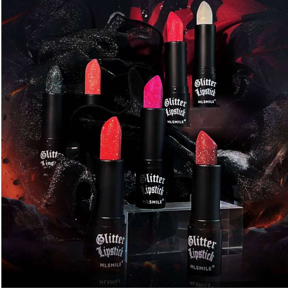 MLSMILE Multi-Color Matte Lipstick Non-Stick Flash Lasting Easy Apply Diamond Finish Dark Halloween Look Lip Makeup H260302