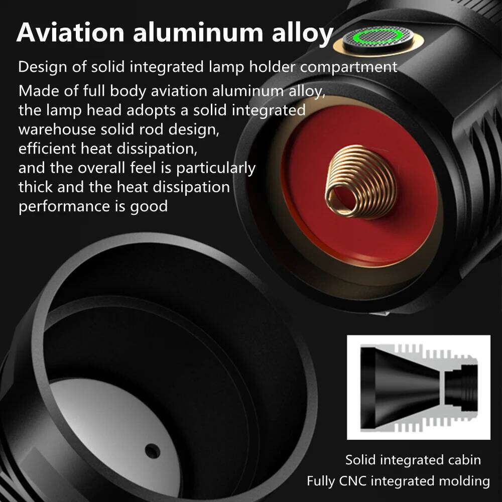 Super Bright SFT40 LED Flashlight USB Rechargeable Strong Light Fixed Focus Tactical Torch Waterproof Lamp Outdoor Camping Z260301