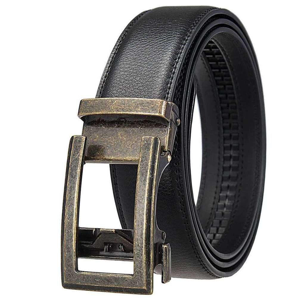 3.5cm New Business Automatic Buckle Classic Men's Second-layer Cowhide Leather Belt Versatile Clothing Accessories S260228