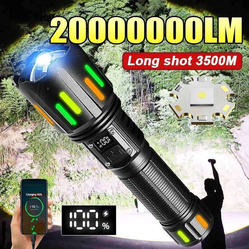 Super Powerful LED Flashlight 2000000LM High Power Torch Strong 800W Led Flash Light Rechargeable Hunting Tactical Lantren Z260301