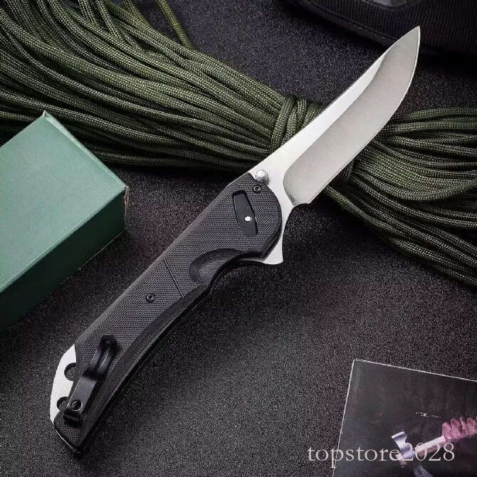 High Quality C5401 Large Flipper Folding Knife D2 Satin Drop Point Blade G10/Stainless Steel Sheet Handle Ball Bearing Fast Open EDC Pocket Folder Kni
