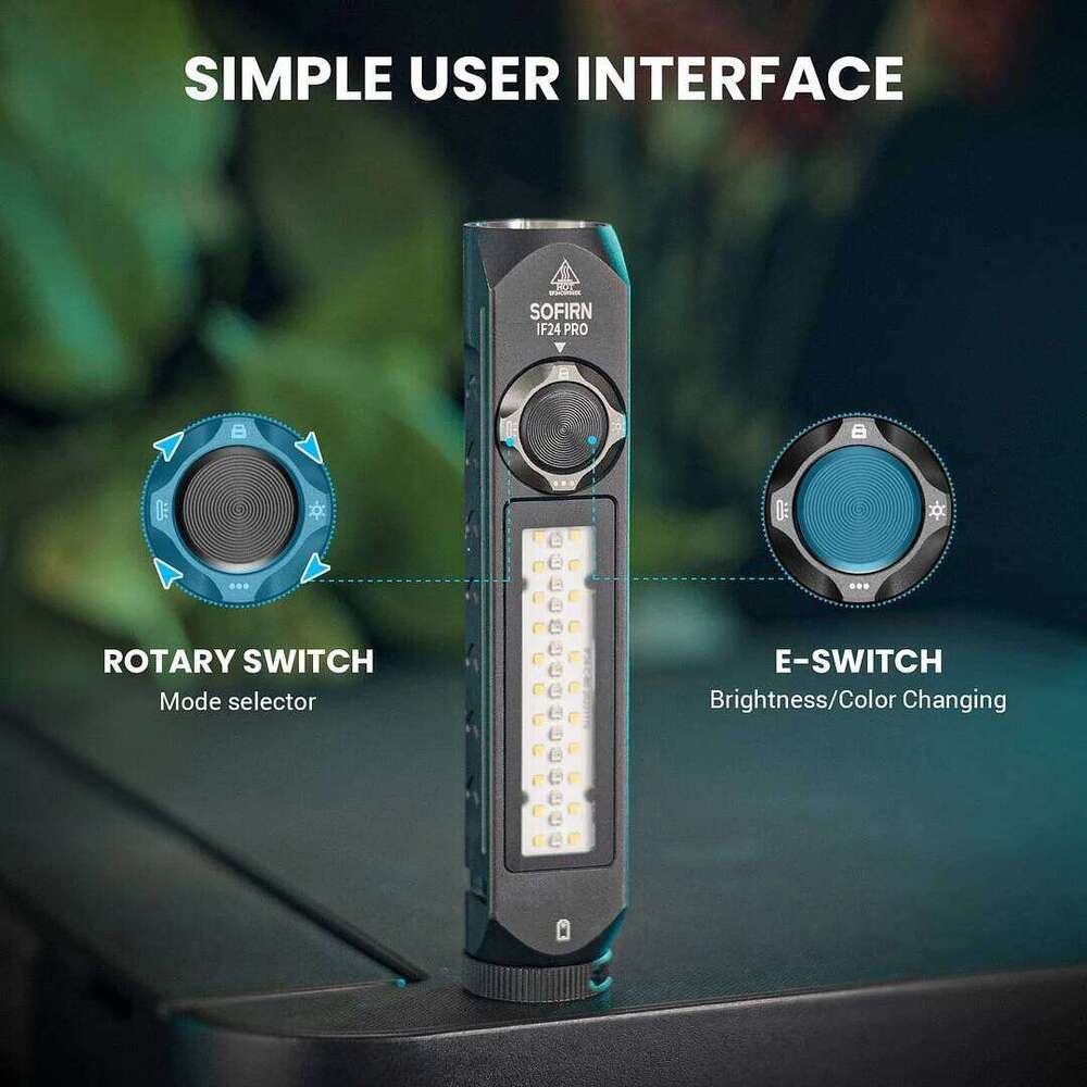 Sofirn IF24 PRO SFT40 Buck Driver RGB Light 1800lm 340m 18650 USB C Rechargeable Flashlights Flood Spot with Magnetic Z260301