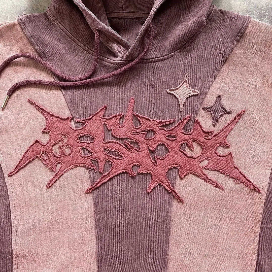 American-style streetwear high-end embroidered patch hoodie, new trendy design for both men and women, loose-fitting pullover shirt X2502271