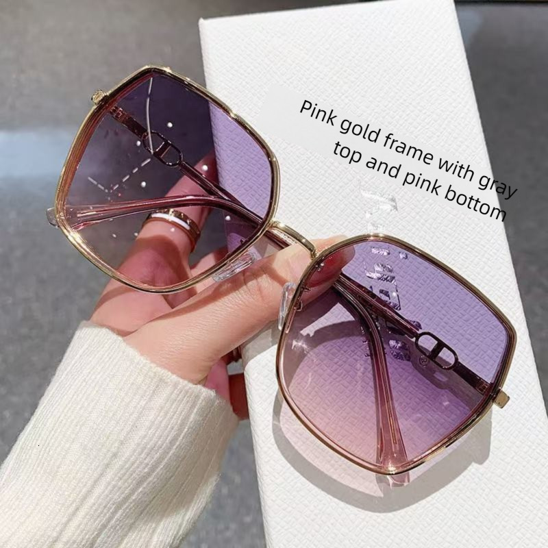 2026 New Designer Brand Fashionable High End Women's Side View Sunglasses Lightweight Luxury Fashion UV Resistant Outdoor Sunglasses Thin Face Gl
