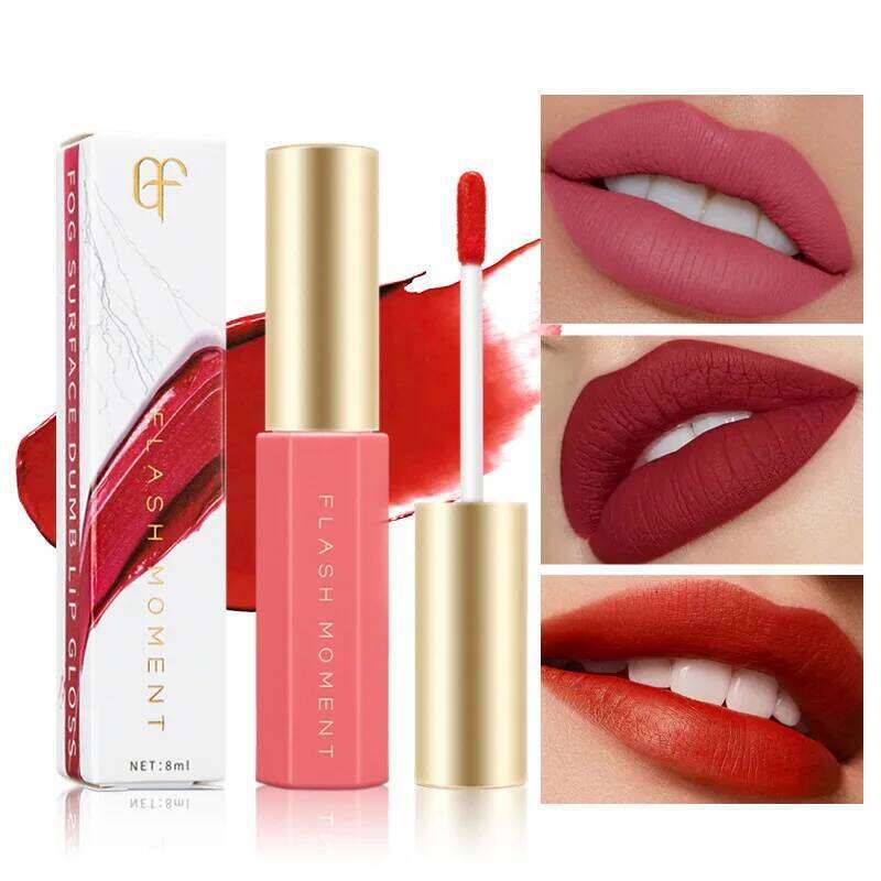 High Quality Brand Makeup Nude Lipstick Gloss Waterproof Liquid Matte Lip Stick Long Lasting Quick Dry Red LipGloss Cosmetic H260302