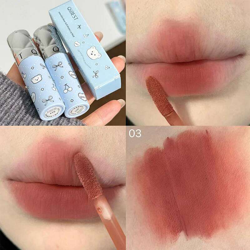 QIBEST Velvet Matte Ink Liquid Lipstick Long Lasting Sexy Red Gloss Non-stick Cup Waterproof Lip Tint Cosmetics For Women H260302