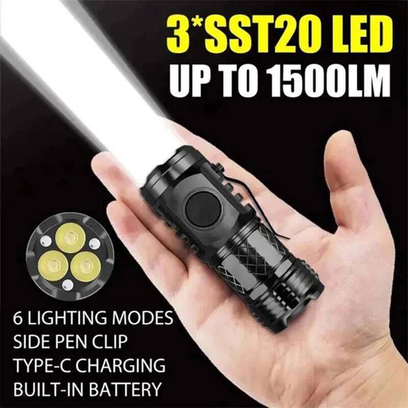 High Quality LED Flashlight 18350 Super Bright Torch Rechargeable USB Light Waterproof for Hiking Camping Z260301