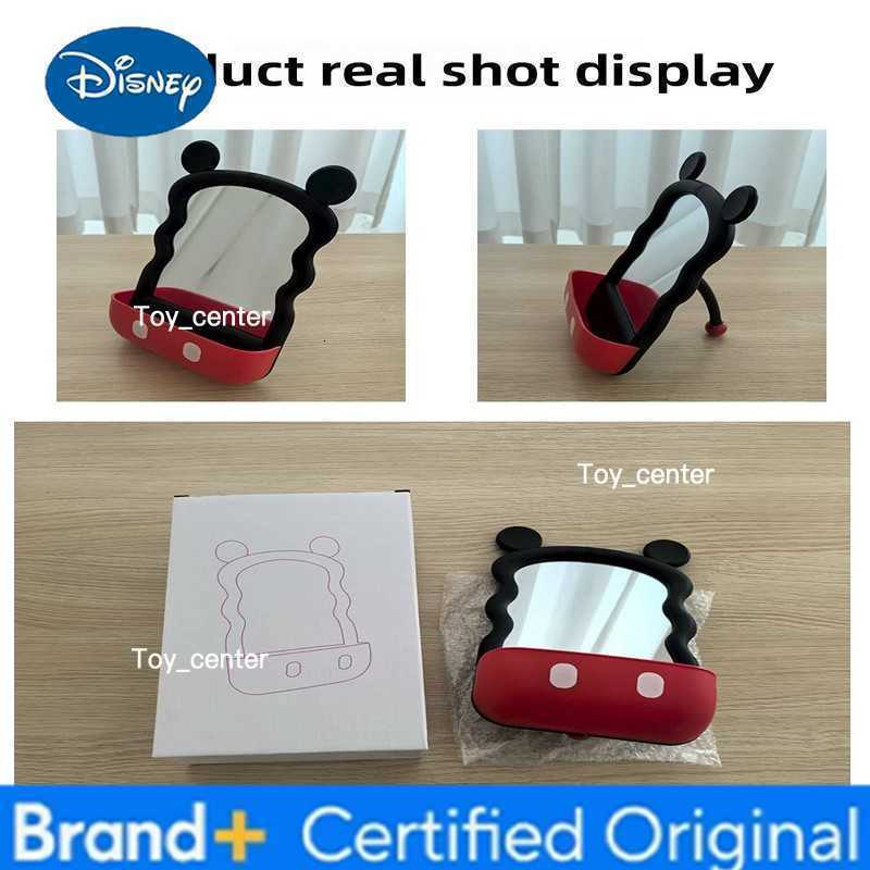 Disney Mickey Desktop Makeup Mirror with Storage Box Student Portable Cosmetic Mirrors Dormitory Creative Standing Makeup Mirror H260302