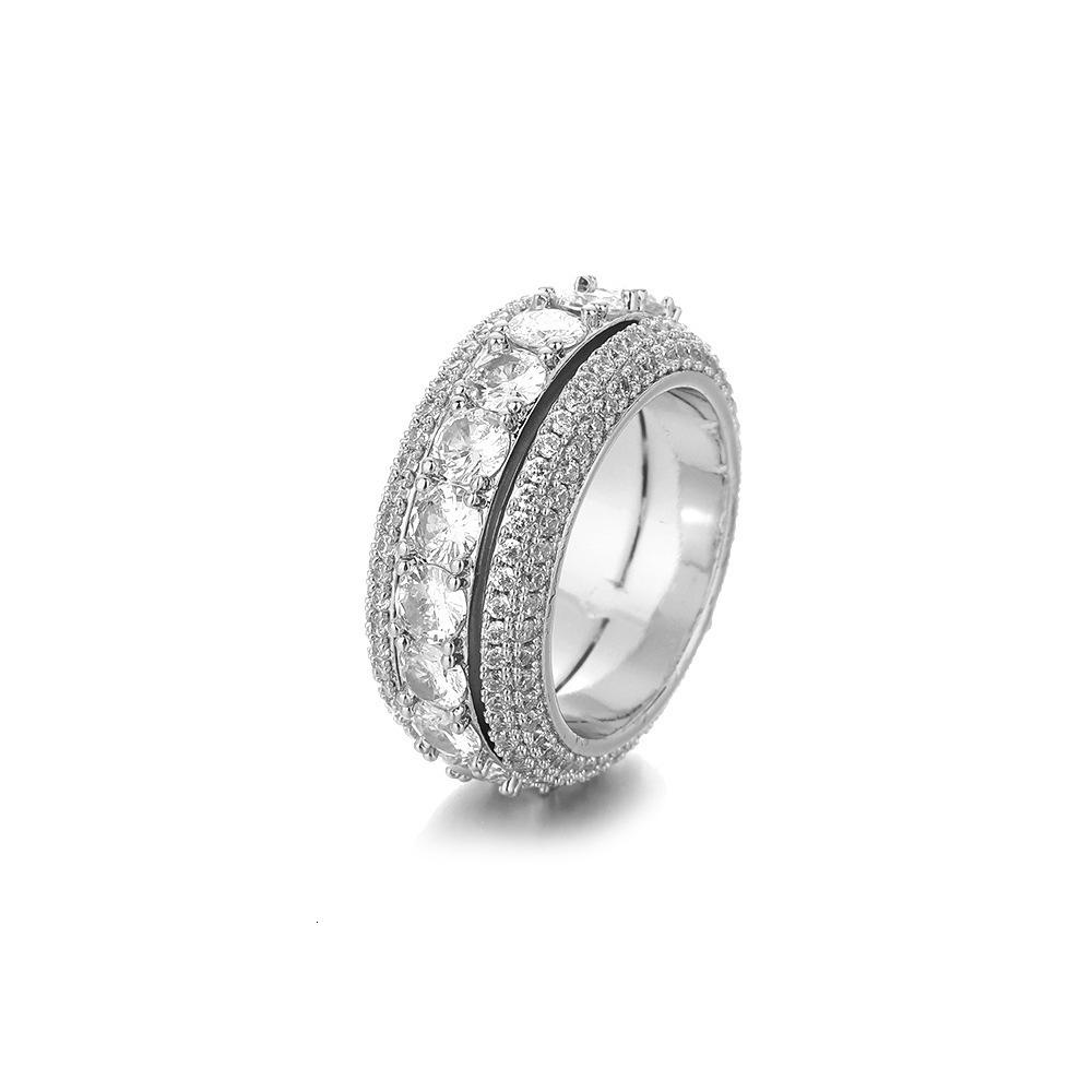 Jewelry Male ring 5A Zircon Cz white gold filled Party Engagement Wedding Band Ring for Men Size 7-11 S18101608