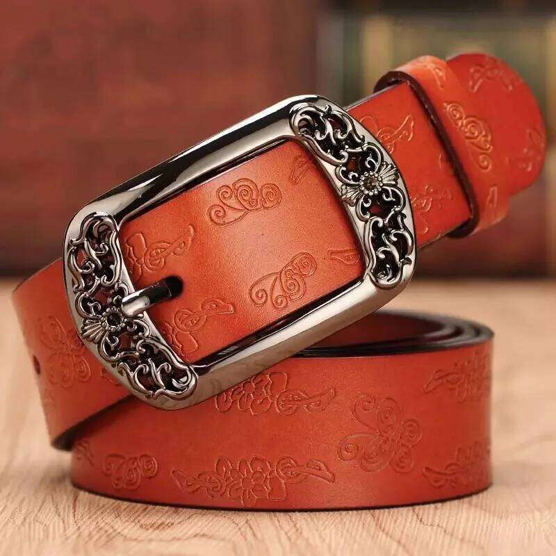Genuine Leather Belts Women Second Layer Cowskin Woman Vintage Pin Buckle Strap Jeans Belt for Men S260228