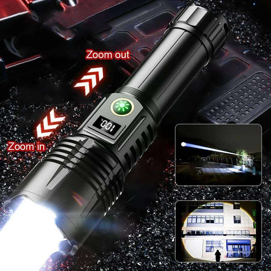 990000LM Most Powerful Flashlight Type-c Recharge 3000M Spotlight Tactical Flash Light 5000mAh High Power Led Flashlights Torch Z260301