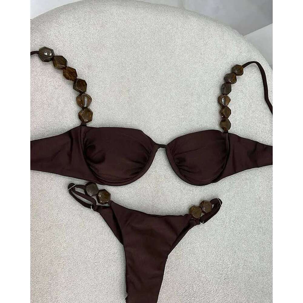 2025 Sexy Bikini Set High Waist Golden Printed Women Swimwear Push Up Bikinis Swimsuit Female Biquini Bathing Suit Z260301