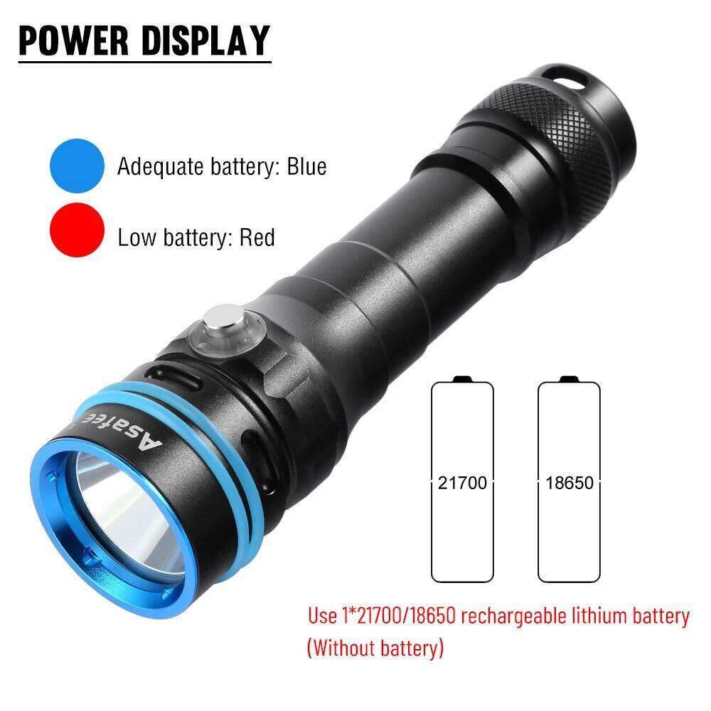 Asafee DT100 SFT40 LED Diving Flashlight 2000LM Power Light 50M Underwater IPX8 Waterproof Dive Spearfishing Lamp Scuba Torch Z260301
