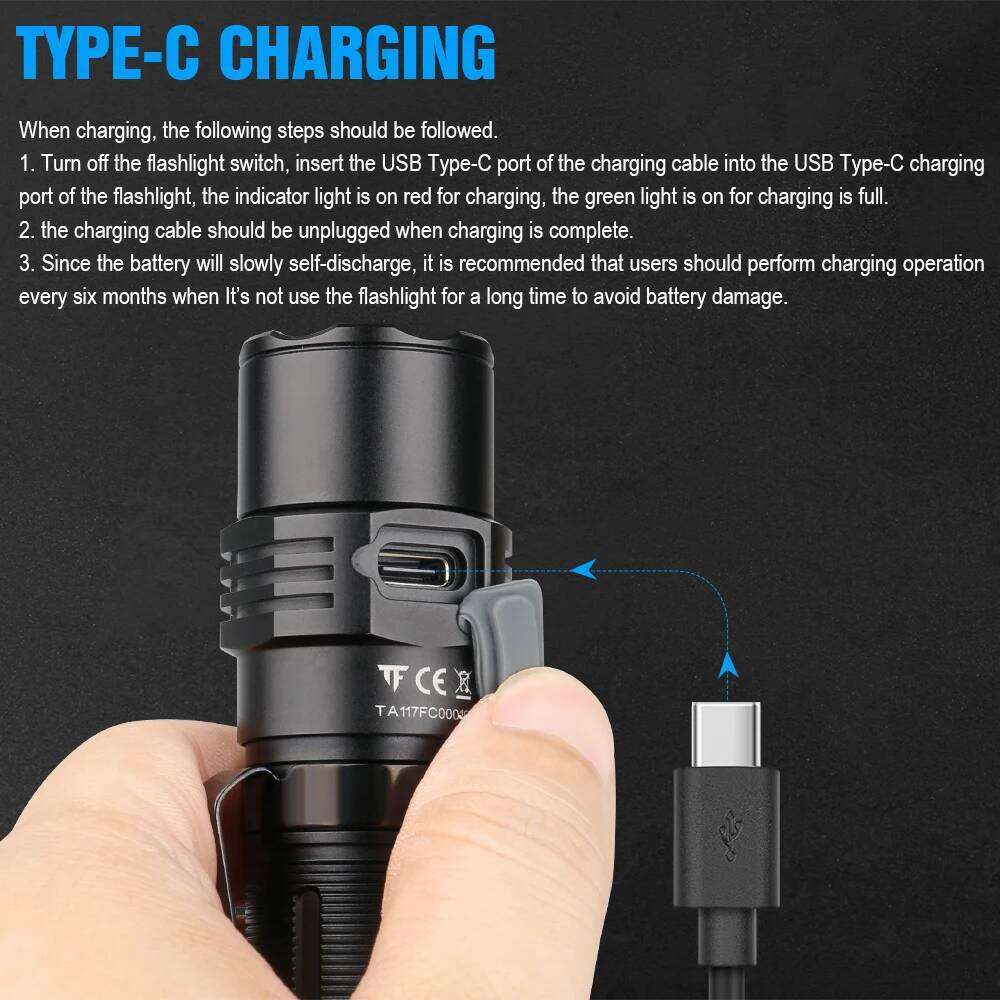 Trustfire T21R Tactical Led Flashlight 2600 Lumen Type C Rechargeable 21700 Battery Powerful Outdoor Lighting High Power Lantern Z260301