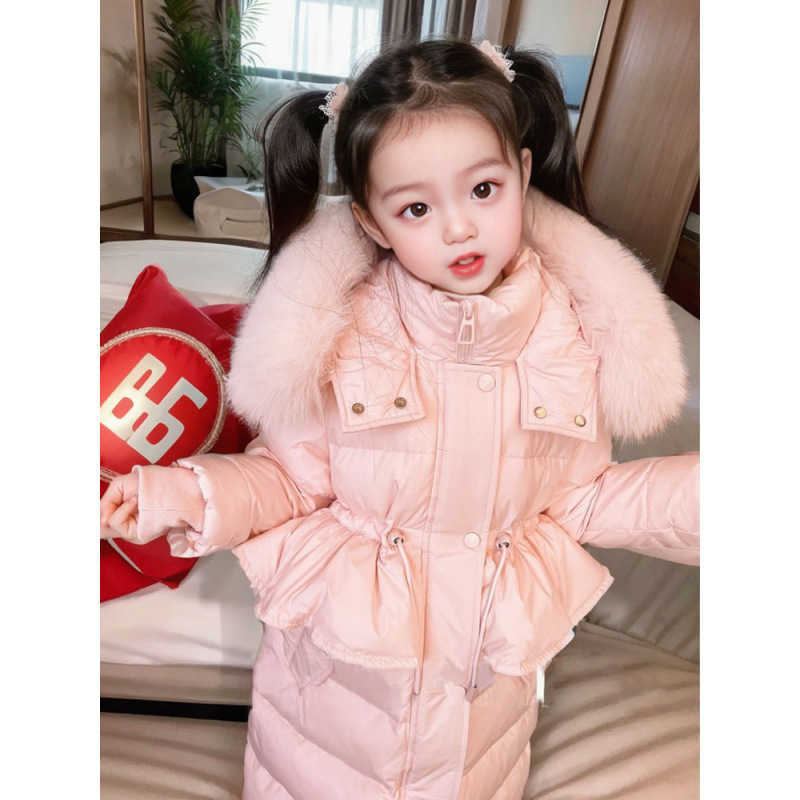 down jacket cotton windproof jacket 2024 vintage warm thick velvet winter ski jacket plus size childrens clothing X2411151