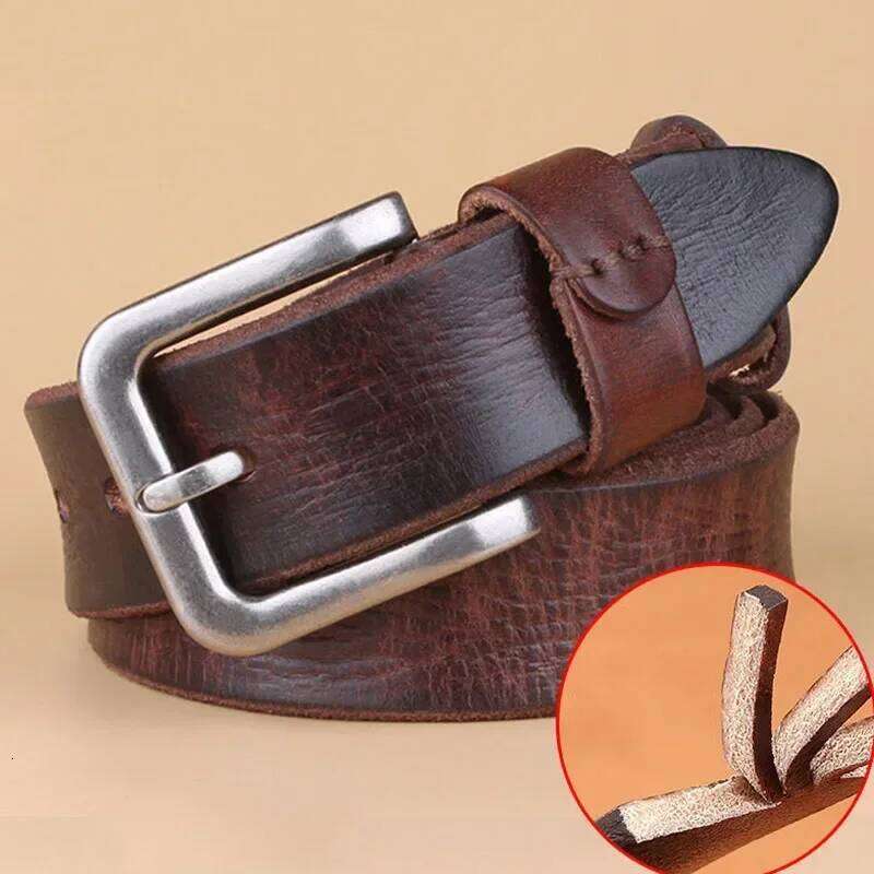 2024 High Quality Belt Men's Genuine Top Layer Pure Leather Pin Buckle Jeans Fashion Belts for Men Luxury Designer Brand S260228