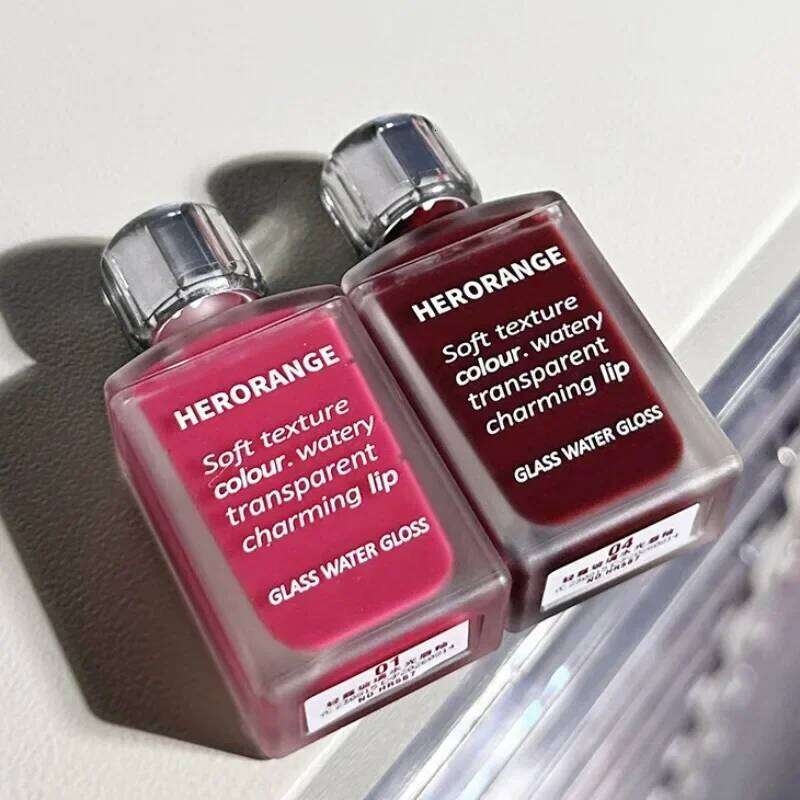 Transparent Water Glossy Red Gloss Mirror Jelly Liquid Lipstick Hydrating Moisturizing Long-lasting Lip Tint Stain Cosmetics H260302