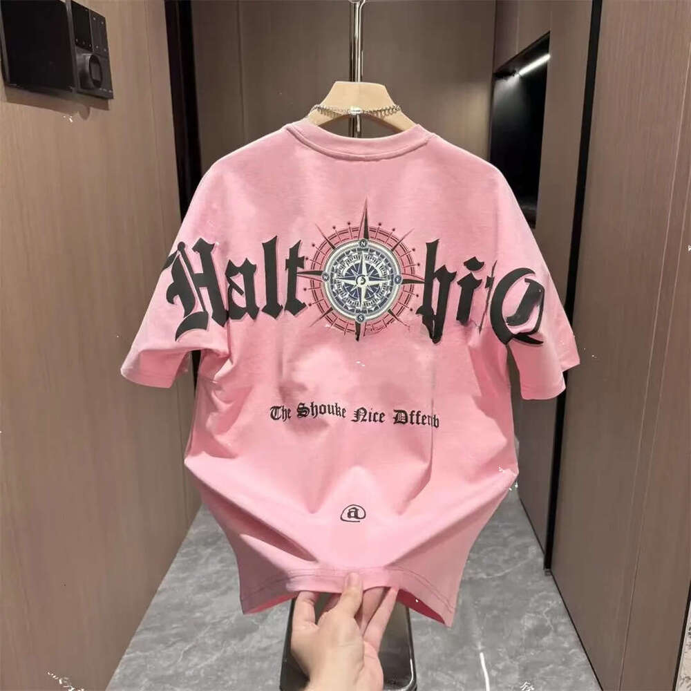 American Retro Trendy Brand Casual Heavyweight Printed Letter Summer Fashion Versatile Short Sleeve T-Shirt