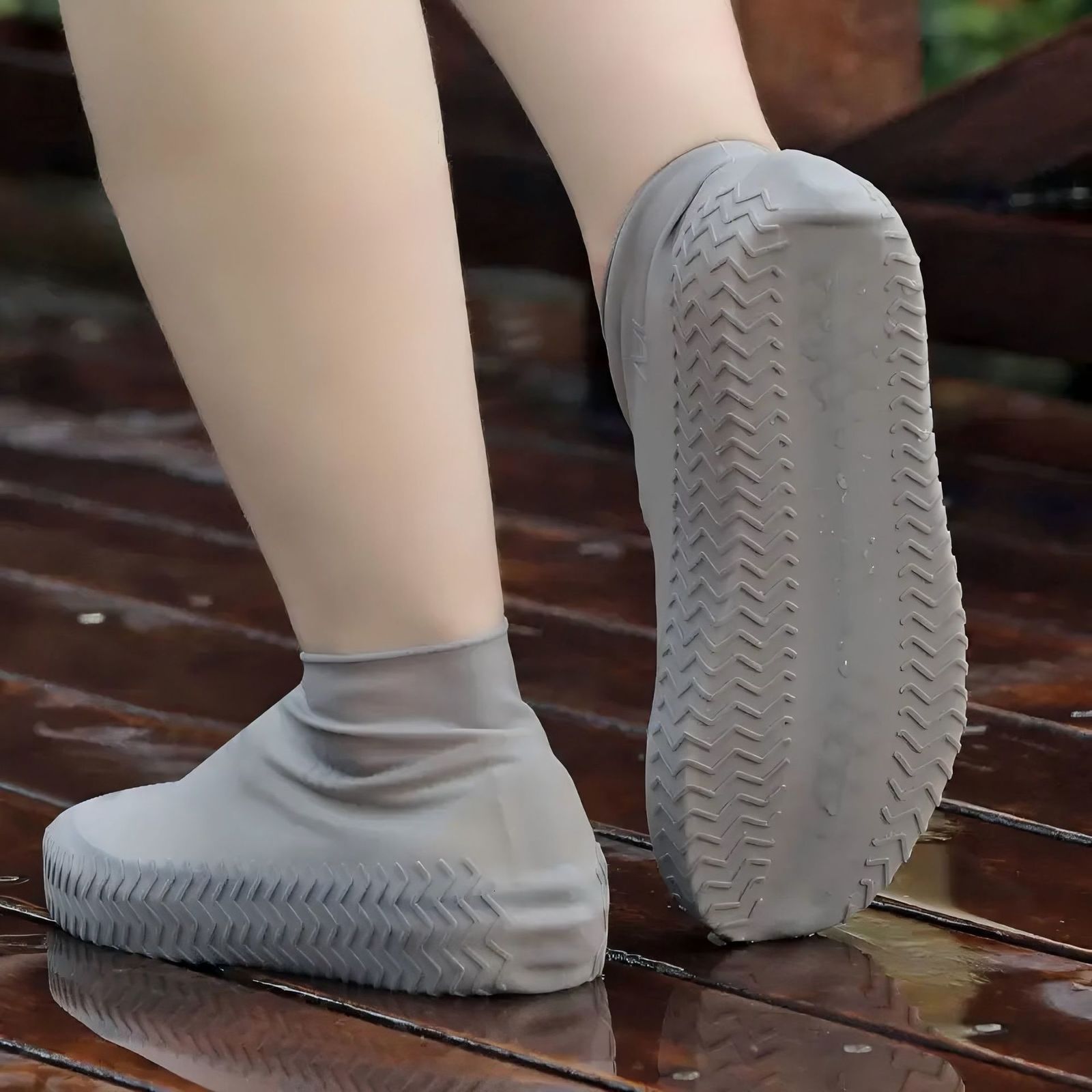 Silicone shoe covers for outdoor use waterproof and rainproof thickened non-slip wear-resistant portable silicone rain boot covers unisex 220713