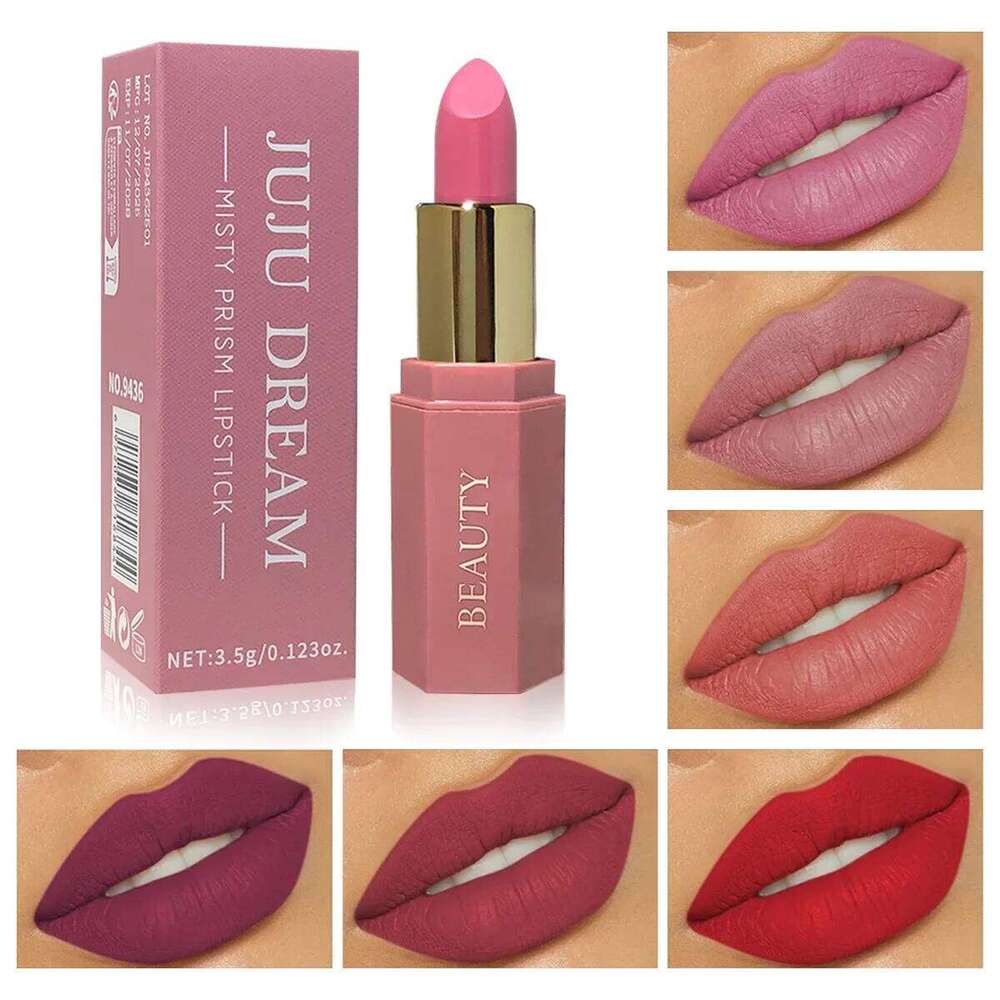 Six-color lipstick, non-fading non-stick cup, long-lasting velvet luster, matte lipstick waterproof lipstick-JUJU DREAM H260302