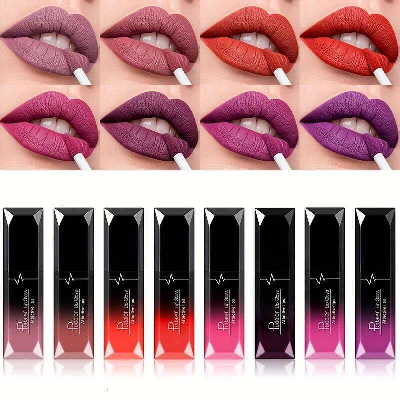 Waterproof Velvet Matte Lip Tint 17 Colors Long Lasting Non Stick Cup Kissproof Liquid Lipstick for Daily Use H260302