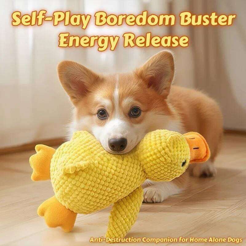 Dog Toy Yellow Duck Teether Durable Chew Toy For Pets Plush Toy Puppy Duck Pet Toy