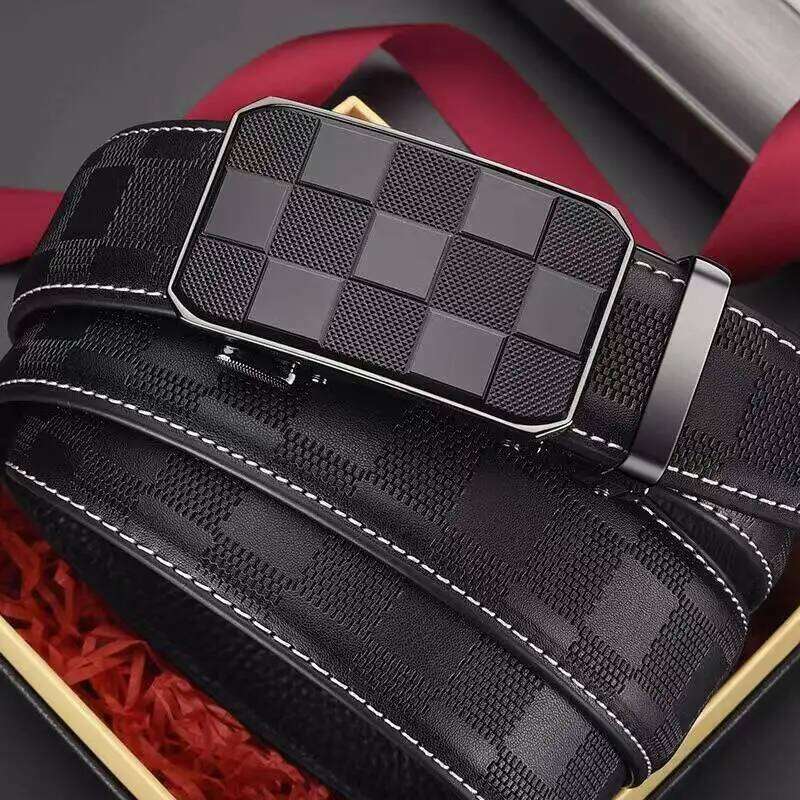 OYIFAN Brand men, Genuine Leather Automatic Buckle Adjustable Fashion Style Golf Belt Luxury Gifts for Men S260228