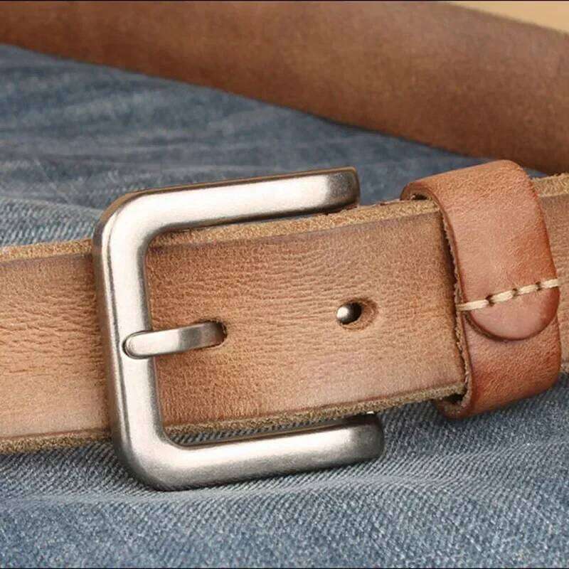 2024 High Quality Belt Men's Genuine Top Layer Pure Leather Pin Buckle Jeans Fashion Belts for Men Luxury Designer Brand S260228