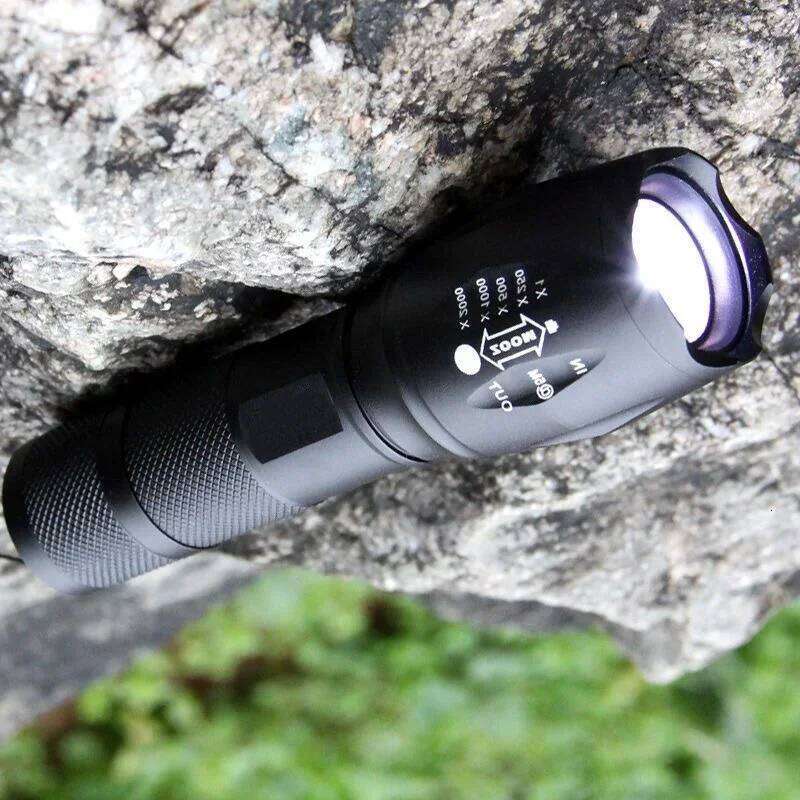T6 Rechargeable LED 4000 Lumens Super Bright Portable Flashlights 5 Modes Waterproof Handheld Torches for Hiking Z260301
