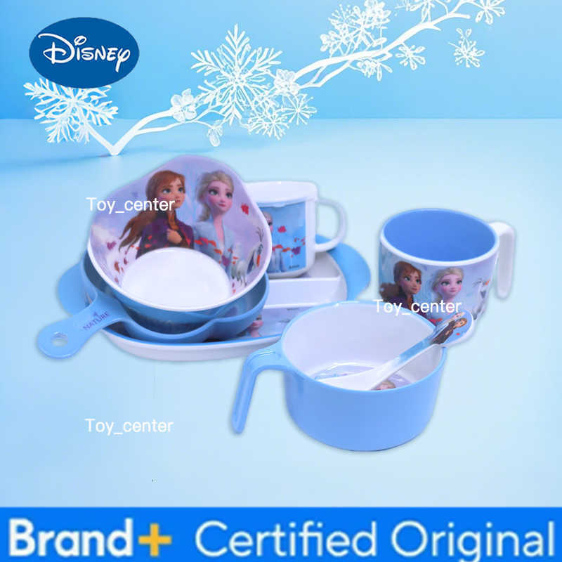 Disney 1pc Cartoon Anna and Elsa and Olaf Frozen melamine tableware plate bowl cup Spoon family dinner party tableware H260302