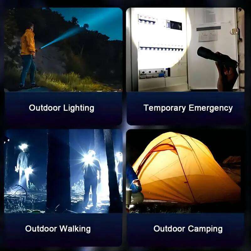 55000LM High Power Led Flashlight With COB Light Ultra Bright Lamp Portable USB Rechargeable Tactical Torch Outdoor Zoom Lantern Z260301