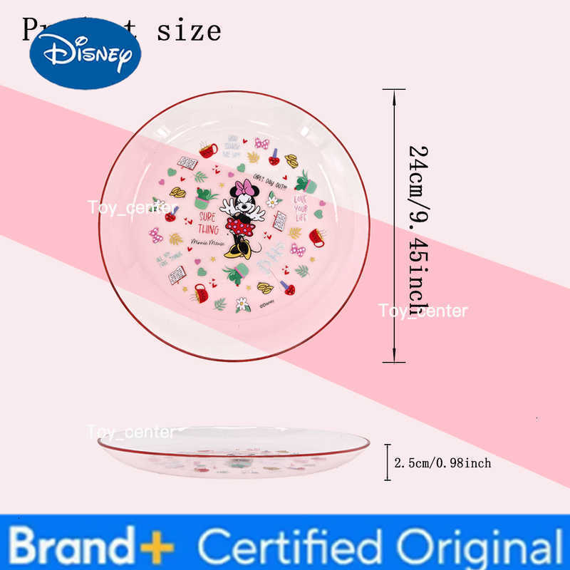 Disney 1pc cartoon Minnie Mouse AS plastic transparent plate bowl family dinner and birthday party gift tableware H260302