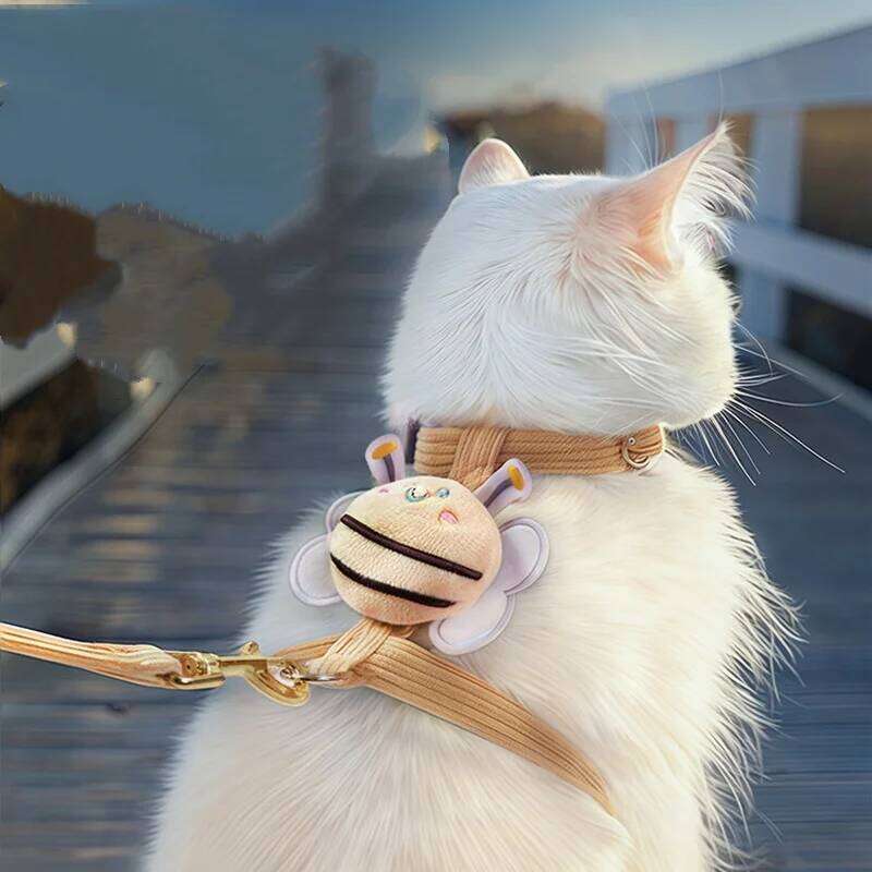 Adjustable Cat Leash Set for Small Dogs Puppy Vest Outdoor Walking Lead French Bulldog Chihuahua Comfortable Pet Harness