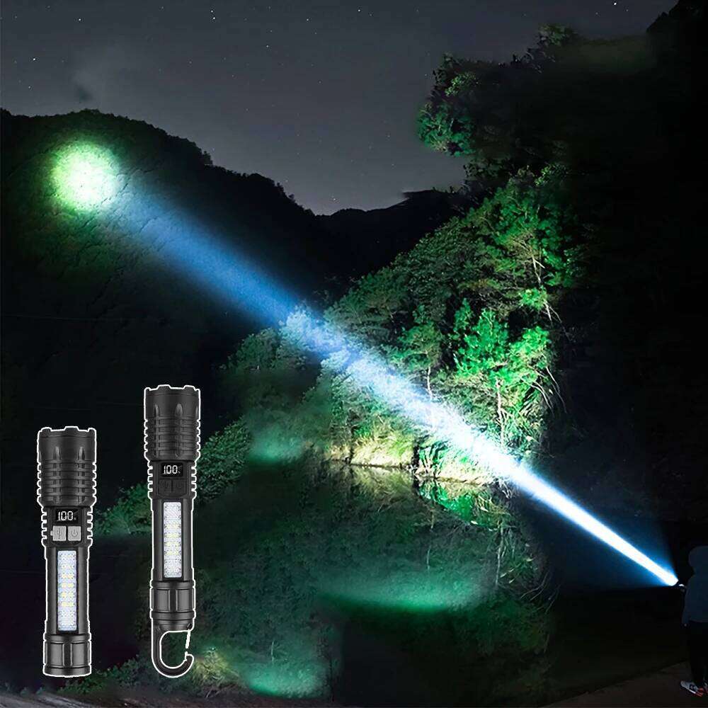 C5 Five Lighting Modes Rechargeable LED Hands-Free Portable Flashlight with Telescopic Zoom and Power Indicator Light Z260301