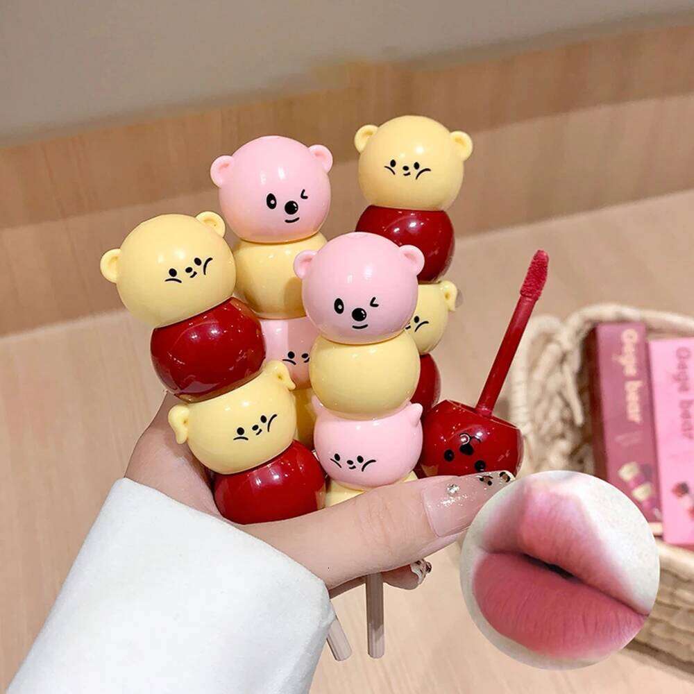 Gege Bear Matte Velvet Cute Candied Haws Mud Cream Lip Clay Long-lasting Color Non-drying Lipstick H260302