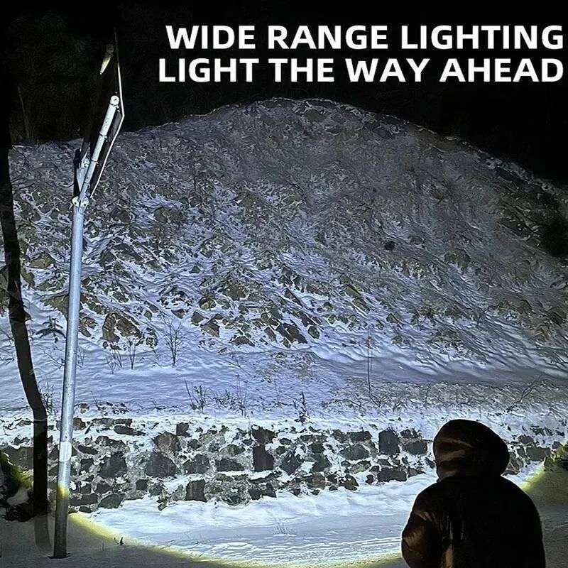 Super Bright COB LED Flashlight Type-C Rechargeable Zoomable with Side Light Waterproof Camping Hiking Emergency Outdoor Torch Z260301