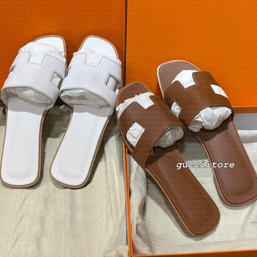Designer Slippers oran sandals slides classic flat summer Rubber flip flops leather slippers womens shoes sexy large big crocodile Sandal Flat shoes 35-42