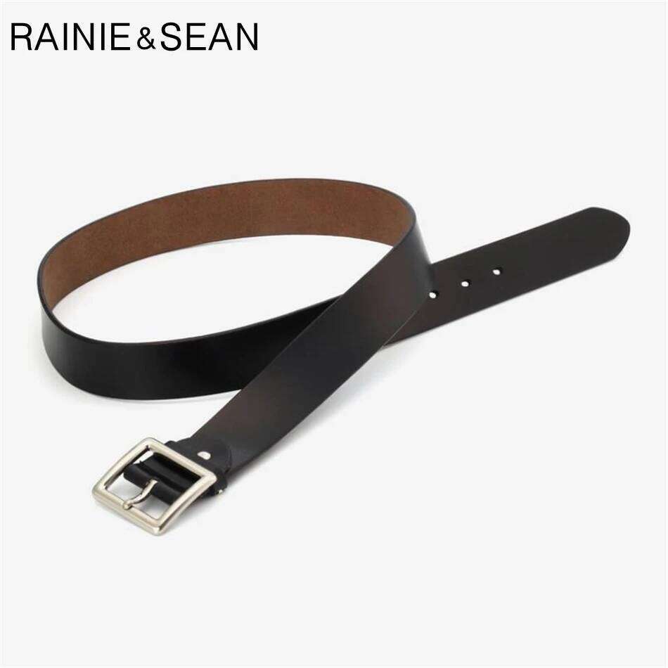 RAINIE SEAN White Real Leather Belts For Women Pin Buckles Cowskin Red Black Camel Waist Belt Ladies S260228