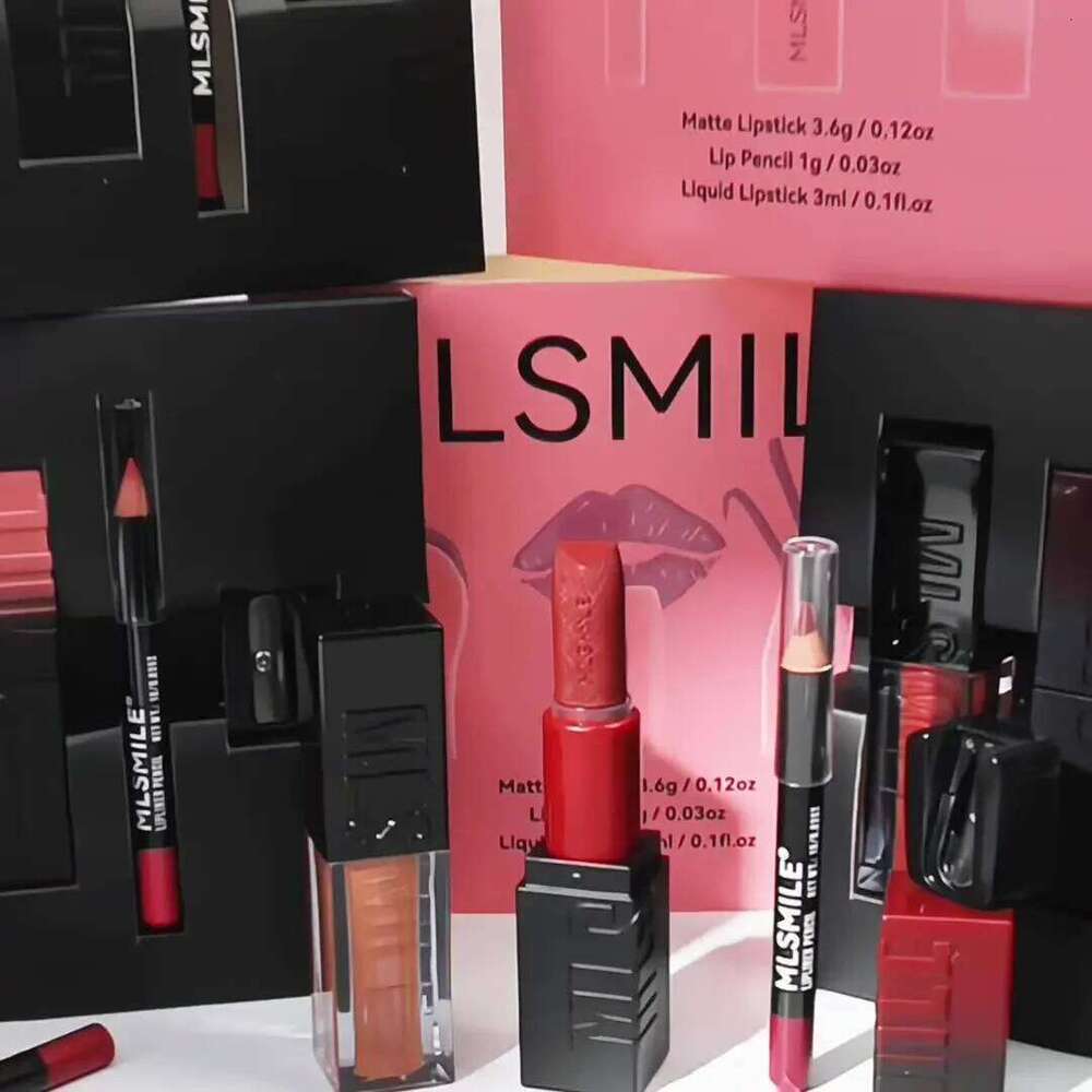 Long Lasting Matte Lipstick Set Velvet Glaze Hydrating Lip Liner Pencil With Mirror Sharpener Complete Makeup Kit H260302