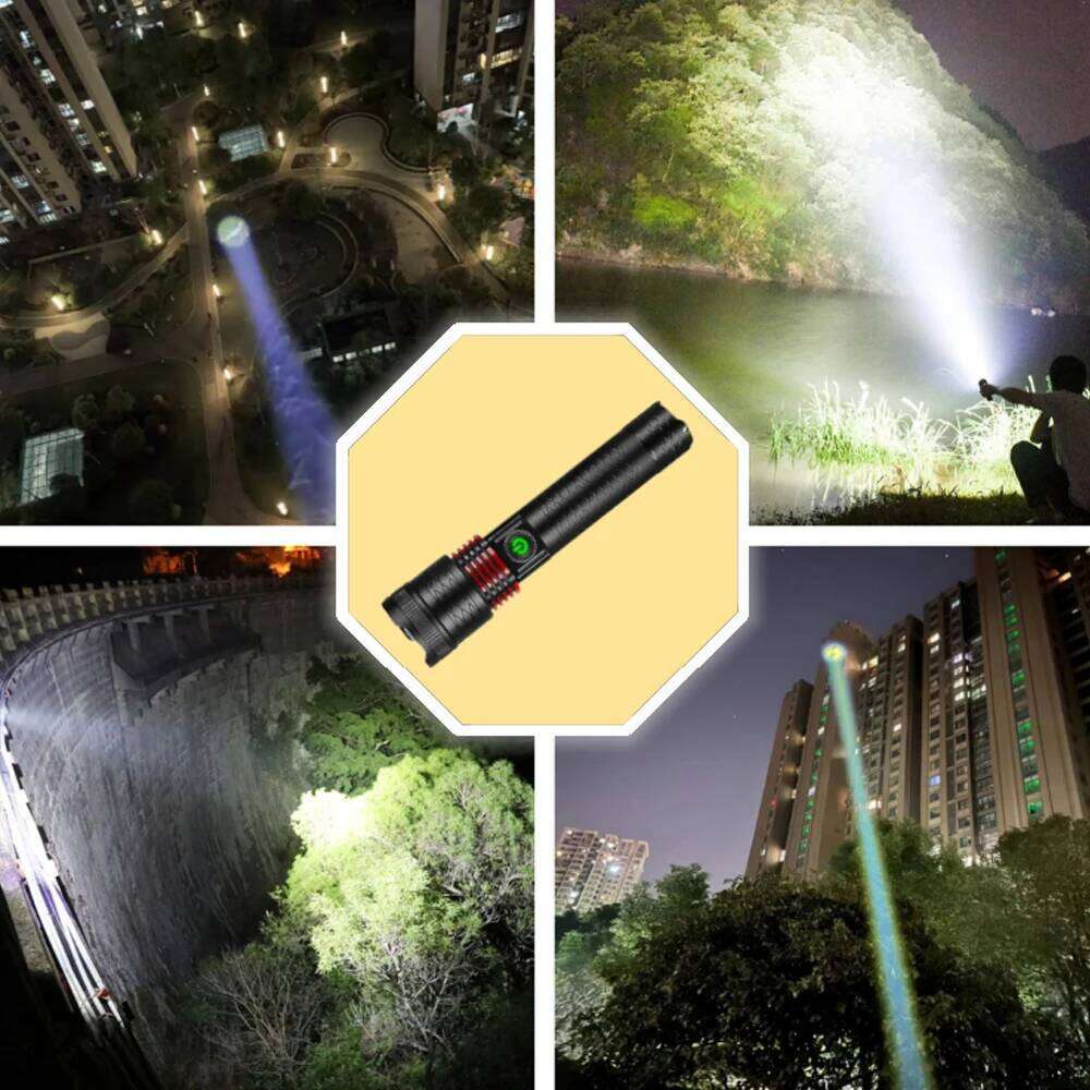 High Power Rechargeable Strong light LED Flashlights White Laser Lamp Beads aluminumalloy flashlight Super Bright LanternCamping Z260301