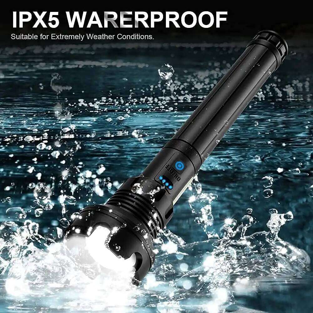 90000 High Lumens LED Rechargeable Tactical Laser Flashlight Outdoor Lighting Waterpoof Climbing Camping COB Zoomable Light Z260301