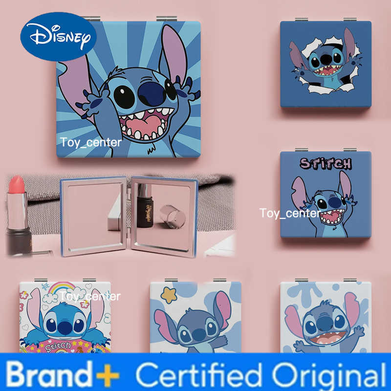 Disney Stitch Makeup Mirror Print Portable Double Sided Folding Makeup Mirror Girl Handheld Mirror Cartoon Double Sided Mirror Gifts H260302