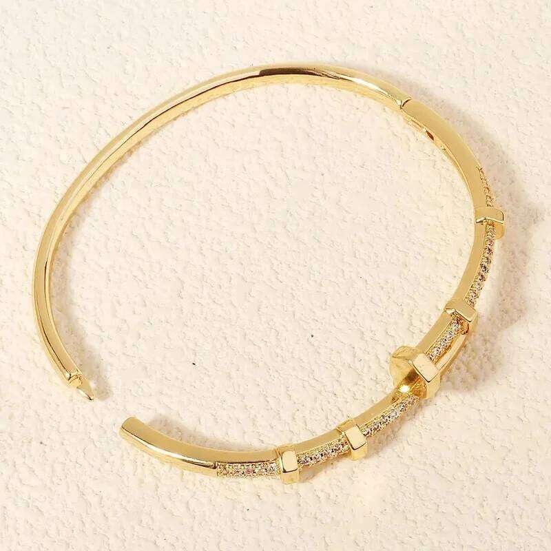 YISON New Female Nail Bracelets Trendy Zircon Bracelet for Women Everyday Party Festive Jewelry Girl's Gifts XJ260302