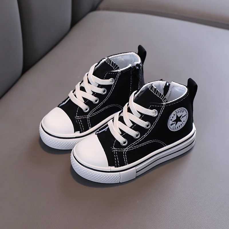 Kids' Mid-Top Canvas Sneakers | Soft Bottom Comfortable Casual Shoes | Non-slip Breathable Skate Shoes for Boys & GirlsT260302
